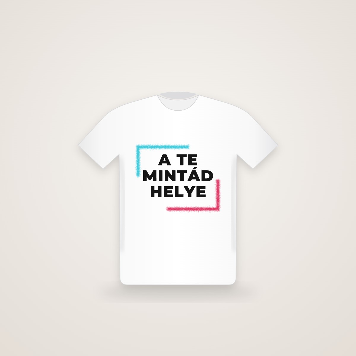 Fehér gyerek póló „A te mintád helye” felirattal
